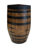 Handcrafted corner wine barrel mini bar with bottle storage – rustic home bar furniture