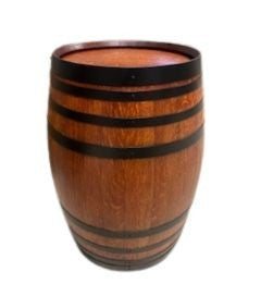 Handcrafted wine barrel mini bar with bottle and glass storage – rustic home bar furniture