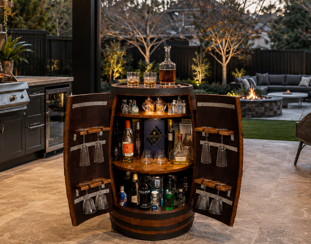 Wine Barrel Bar – Handmade from Reclaimed Wine Barrels