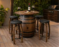 Wine Barrel Stave Bar Stools - Set of Four