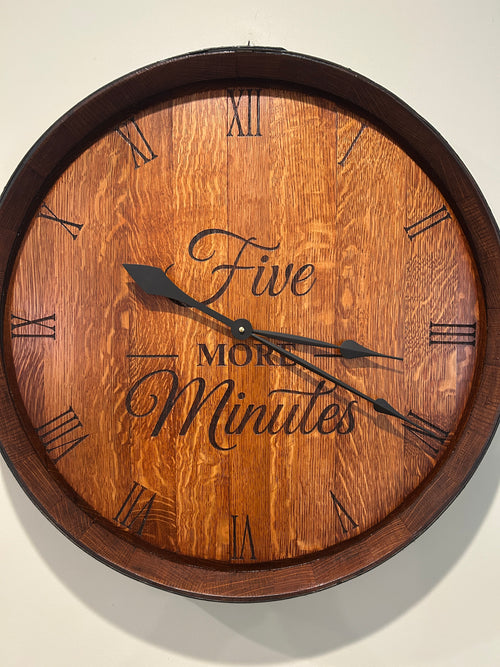 630mm Wine Barrel Head Clock – Handcrafted Reclaimed Wine Barrel Wall Clock