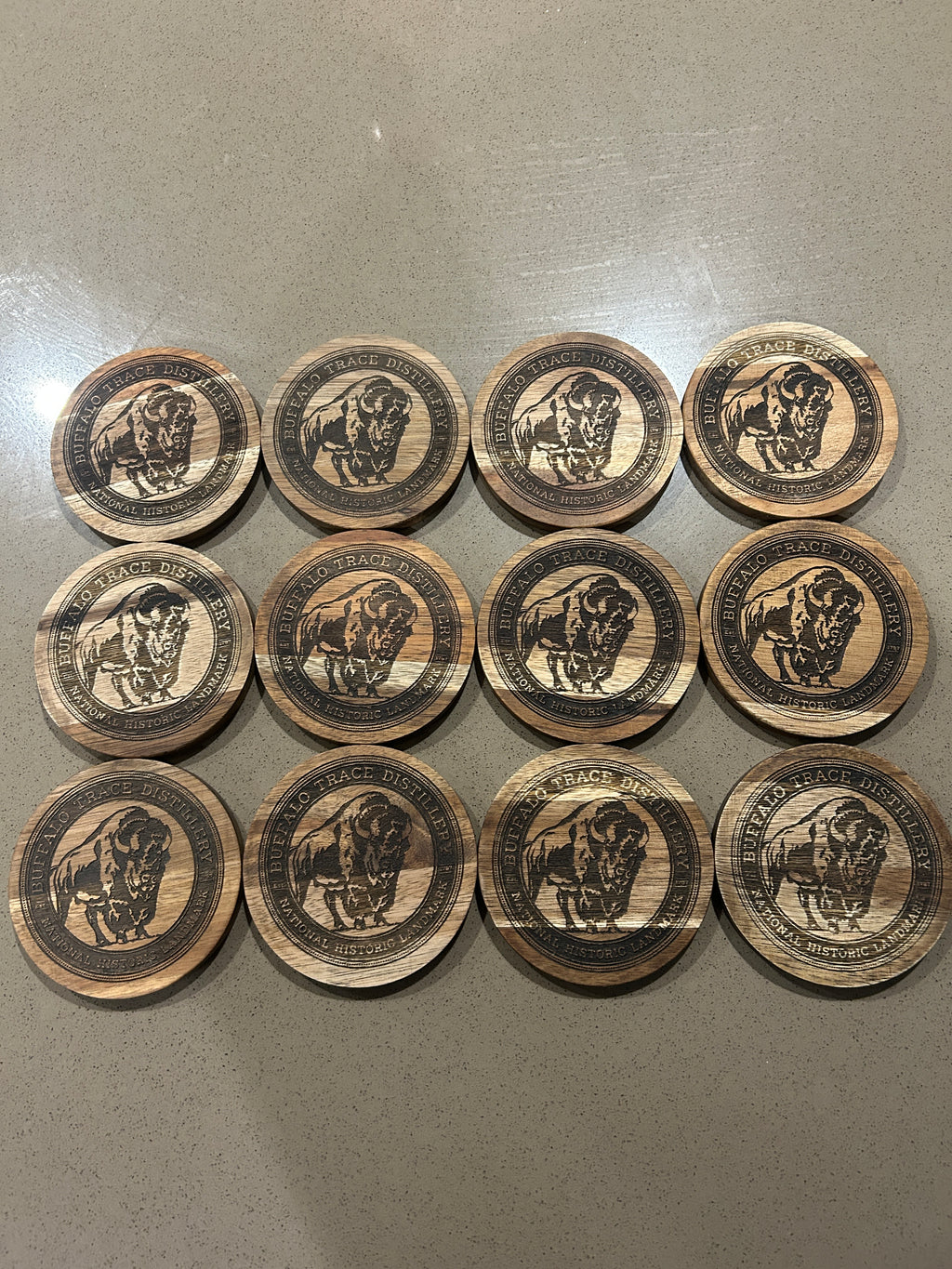 Custom laser engraved timber coaster handcrafted from premium acacia hardwood