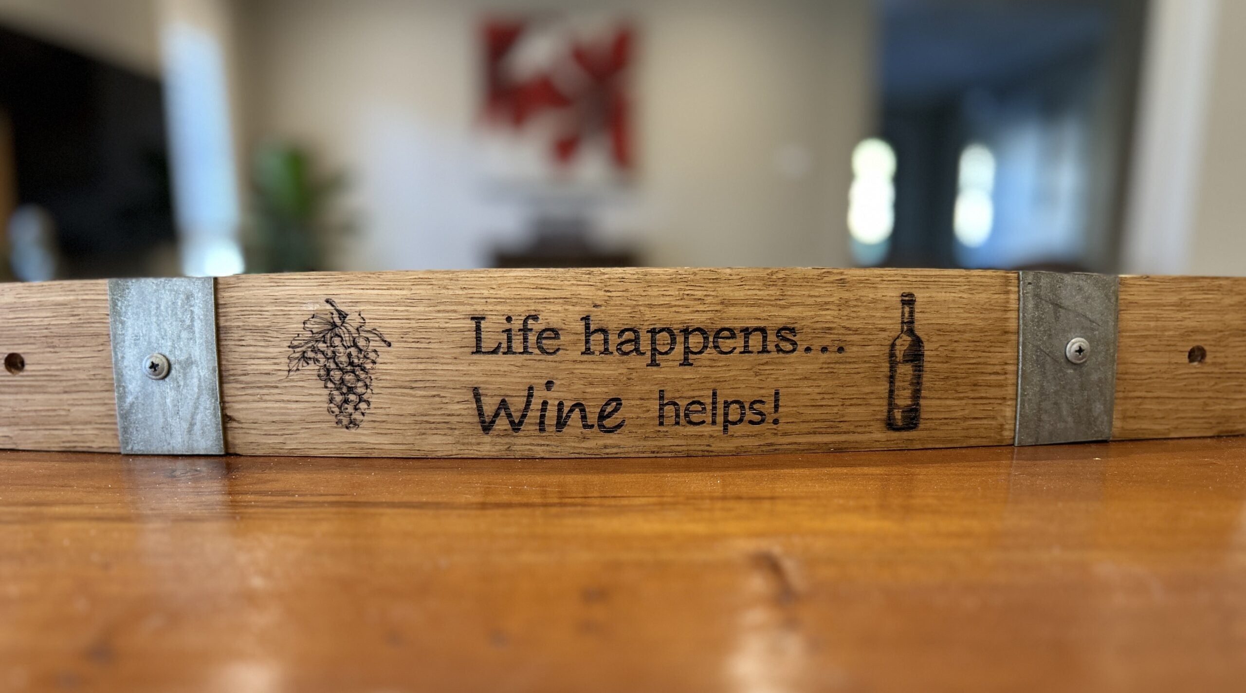 Laser Engraved Wine Barrel Single Stave Signs handcrafted wine barrel furniture in Australia - IMG E7610.1 scaled, image 4