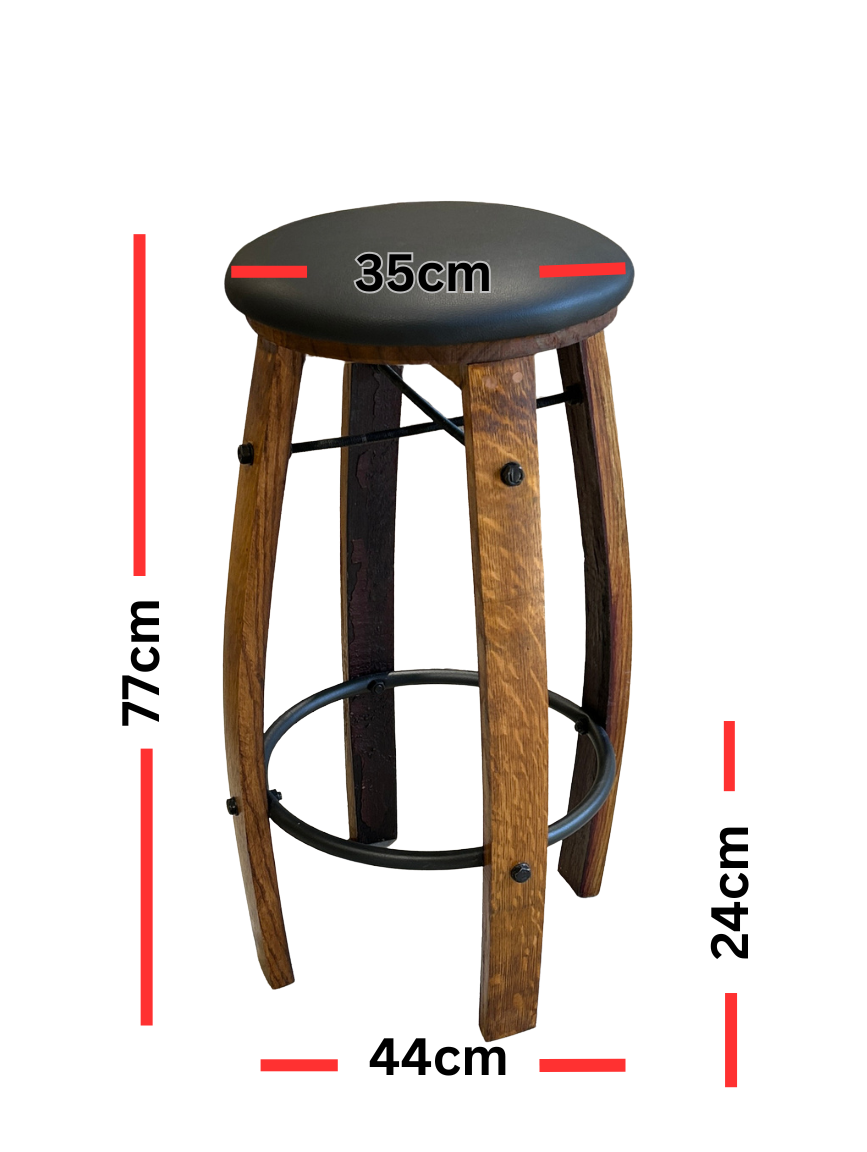Wine Barrel Stave Bar Stools - Set of Four