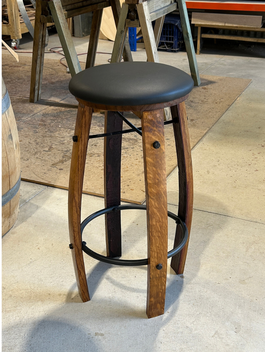 Wine Barrel Stave Bar Stools - Set of Four