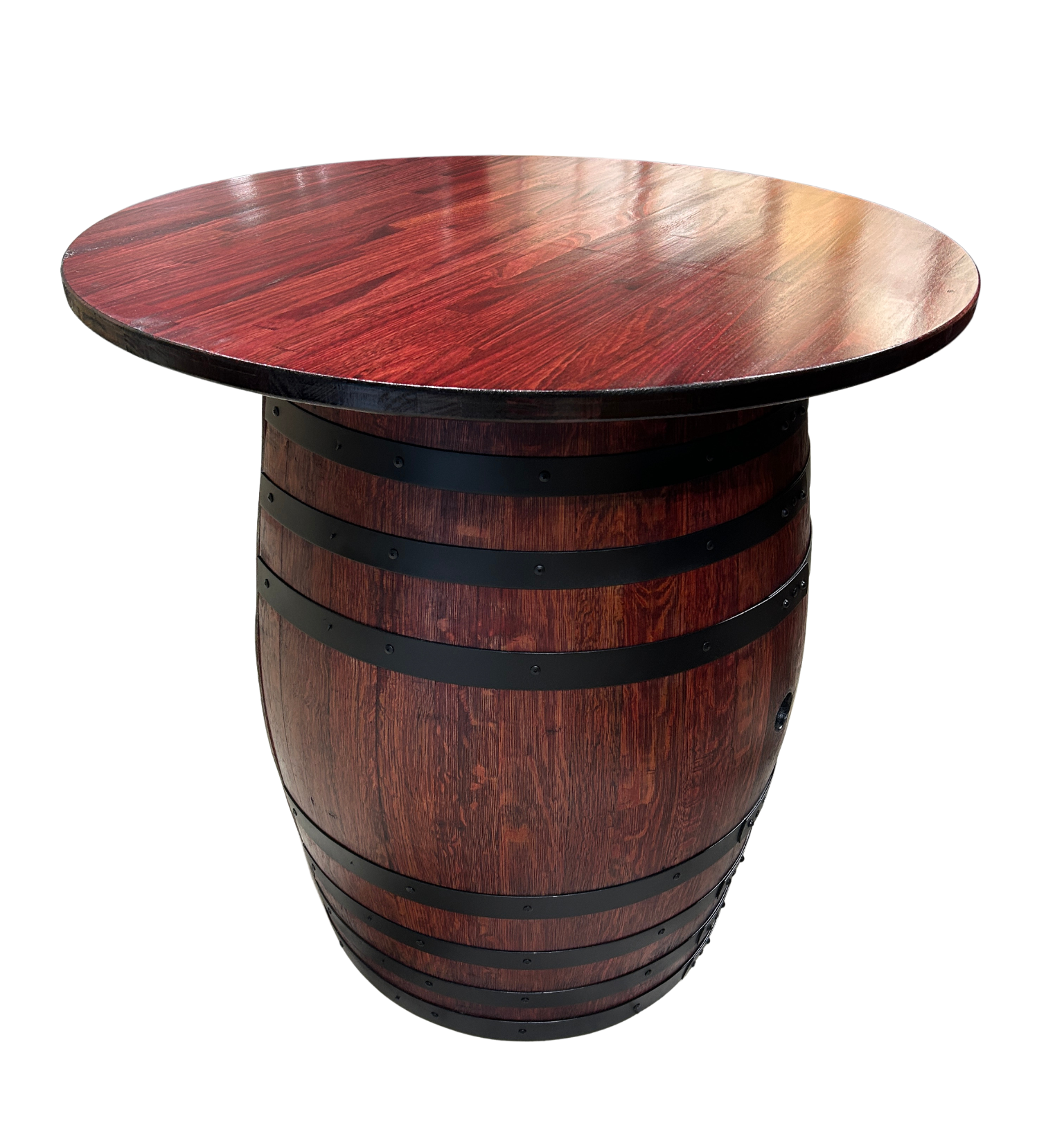 Tasmanian Oak Wine Barrel Table – 28mm Solid Tabletop