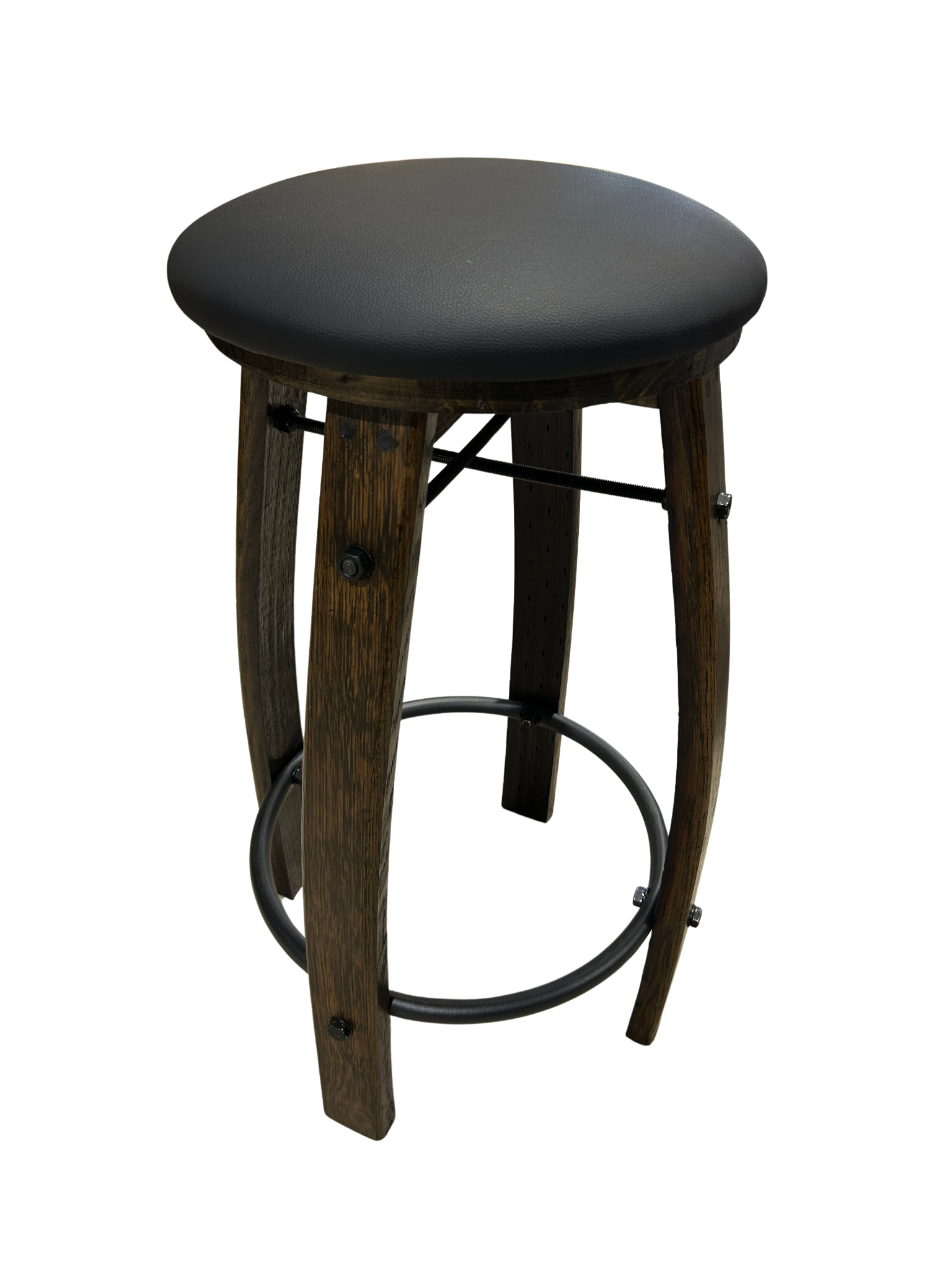 Wine Barrel Bar Stools - Set of Two