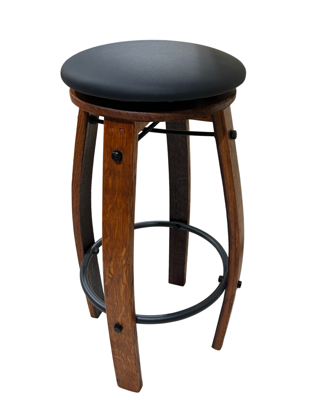 Wine Barrel Bar Stools - Set of Two