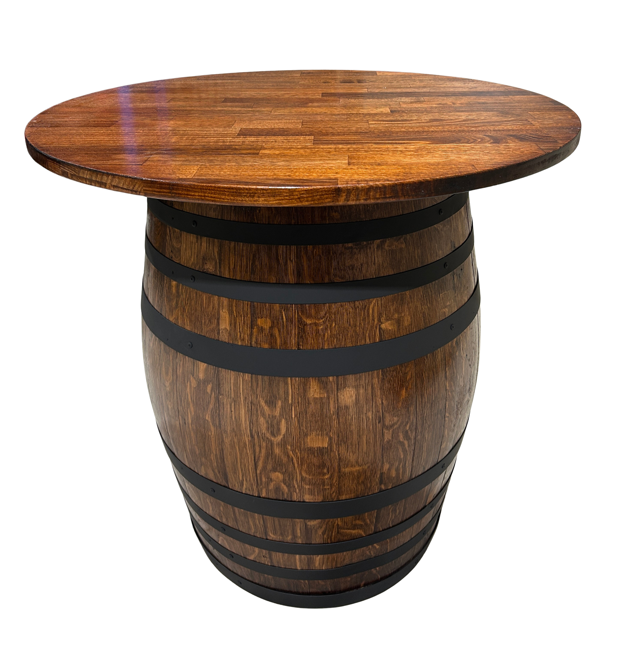 Tasmanian Oak Wine Barrel Table – 28mm Solid Tabletop