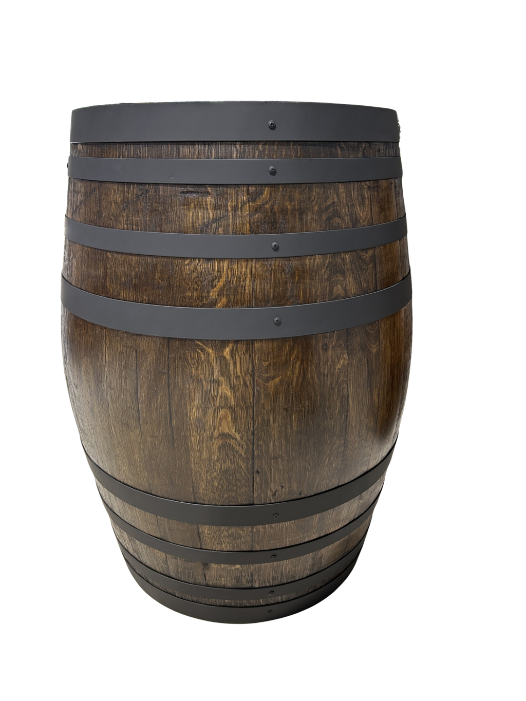 Handcrafted wine barrel mini bar with bottle and glass storage – rustic home bar furniture