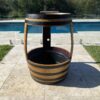 Rustic wine barrel esky with removable ice tub and built-in bottle opener – perfect for outdoor entertaining