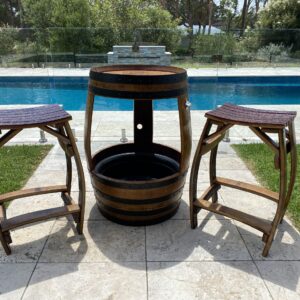 Rustic wine barrel esky with removable ice tub and built-in bottle opener – perfect for outdoor entertaining