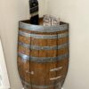 Handcrafted wine barrel corner mini bar with storage – rustic home bar furniture