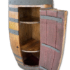 Handcrafted wine barrel corner mini bar with storage – rustic home bar furniture