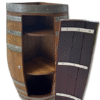 Handcrafted wine barrel corner mini bar with storage – rustic home bar furniture